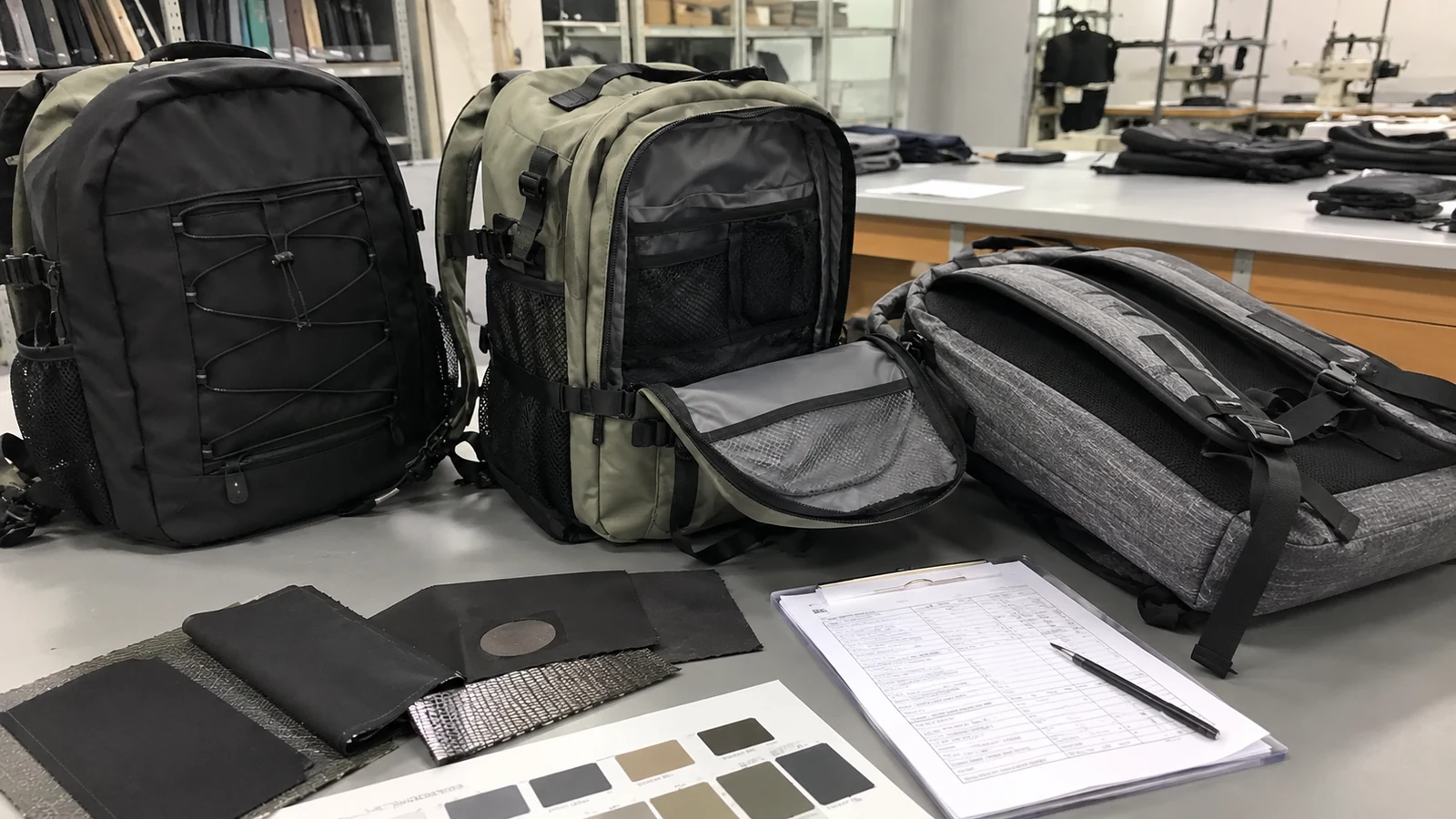 Backpacks selected display sample