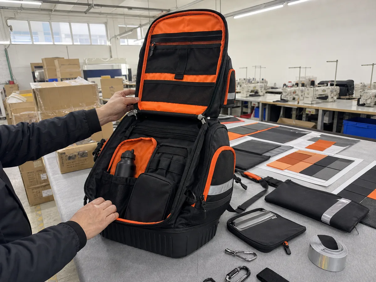 Emergency go bag manufacturer factory phone photo