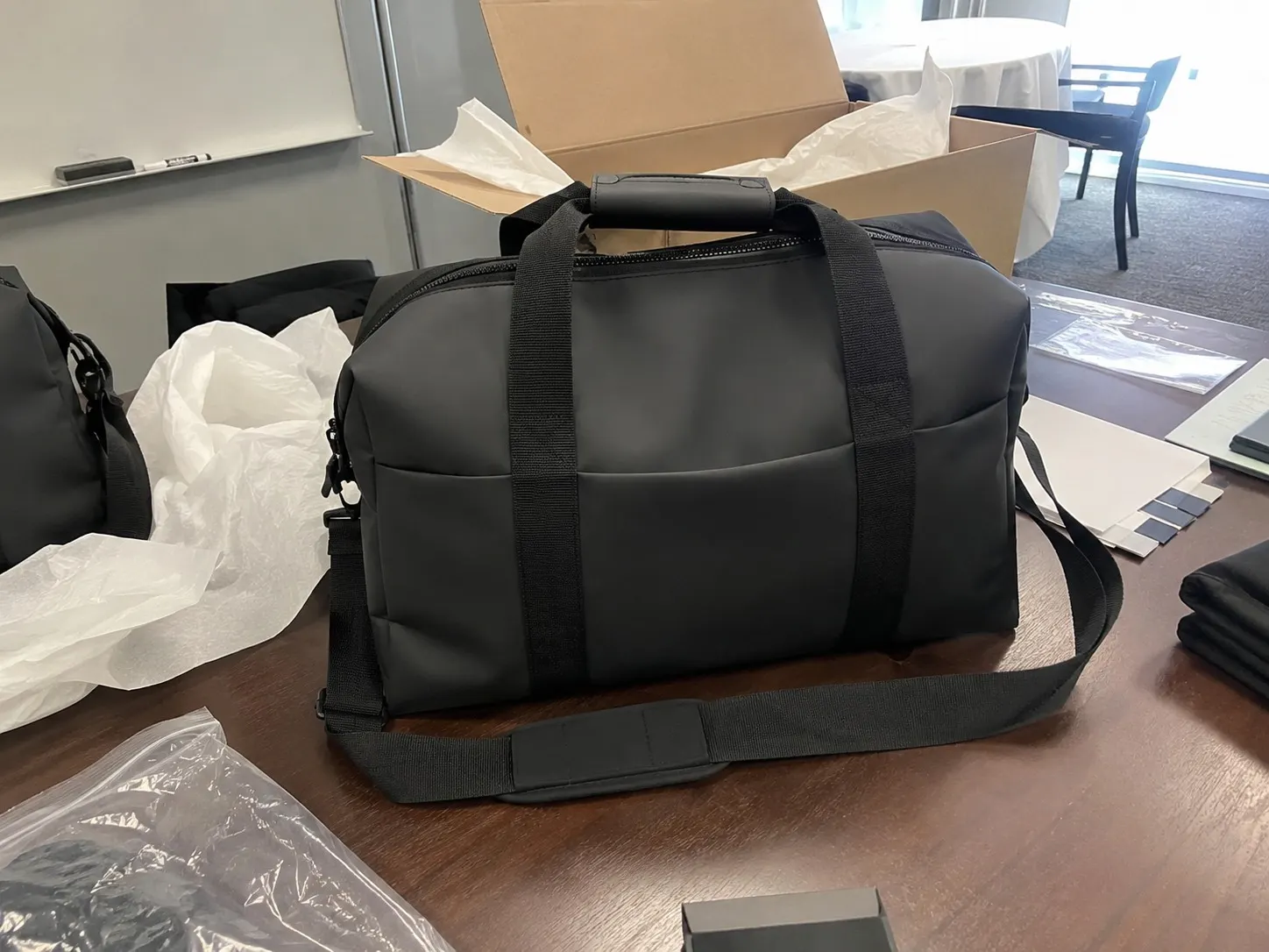 Travel or duffel event gift sample photo