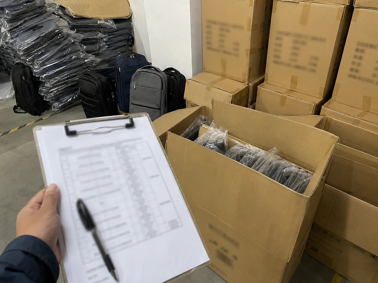 Connect5 packing release check with cartons and finished bags